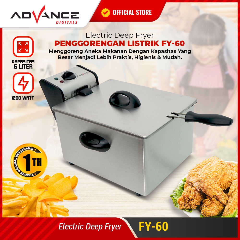 Jual Advance FY60 Electric Deep Fryer Menggoreng Dengan Listrik 6