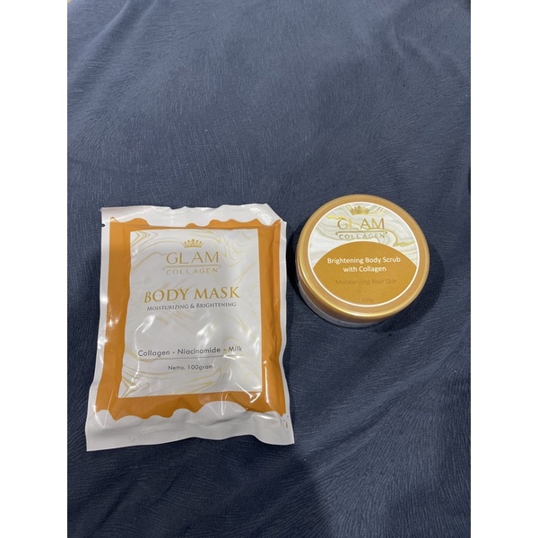 Jual (PAKET BUNDLING) READY COD ‼️ GLAM COLLAGEN BODY SCRUB / BODY MASK