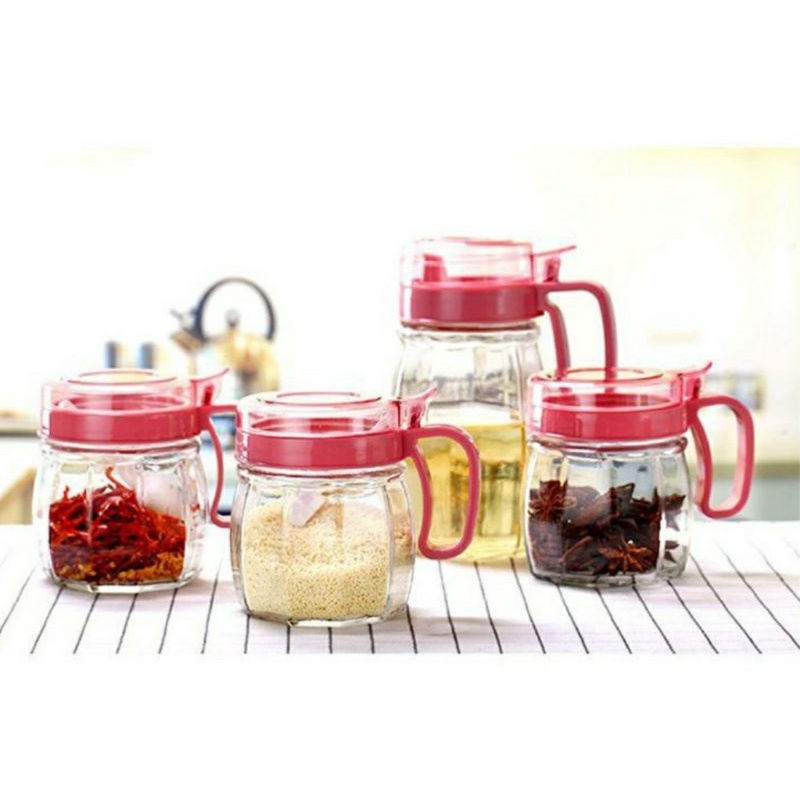 Jual KITCHEN JAR SET ISI 4 / TEMPAT MINYAK DAN BUMBU DAPUR SERBAGUNA