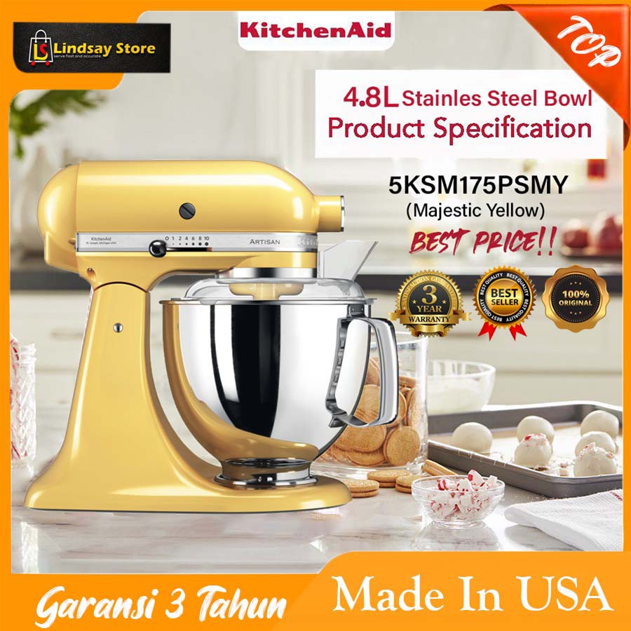 Jual KitchenAid Artisan Stand Mixer Yellow Majestic KSM175PSBMY
