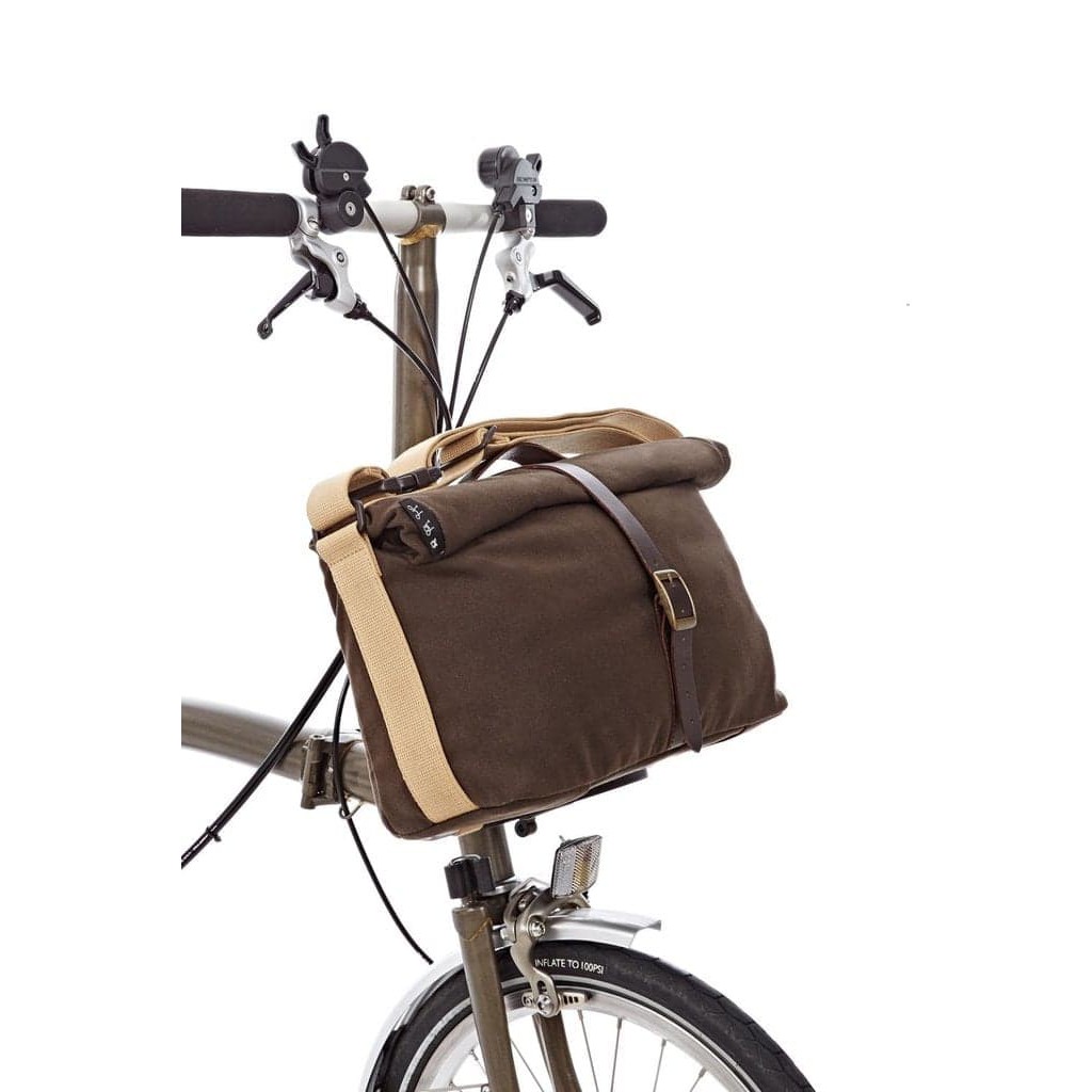 Jual NEW Brompton Roll Top Shoulder Bag Khaki Waxed Canvas Shopee