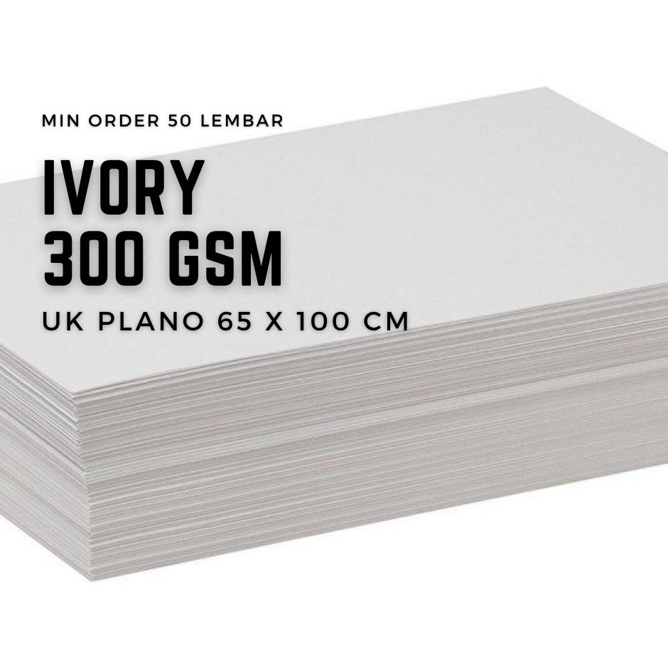 Jual KERTAS IVORY 300 GSM, UKURAN PLANO 65 X 100 CM, HARGA GROSIR
