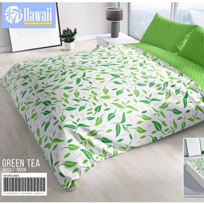 Jual Bedcover Set Hawaii King 180x200 Green Tea Bed Cover Set Hawai