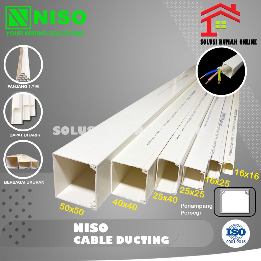 Jual Kabel Duct NISO 16 x 16 50 x 50 Ducting / Protector Pipa