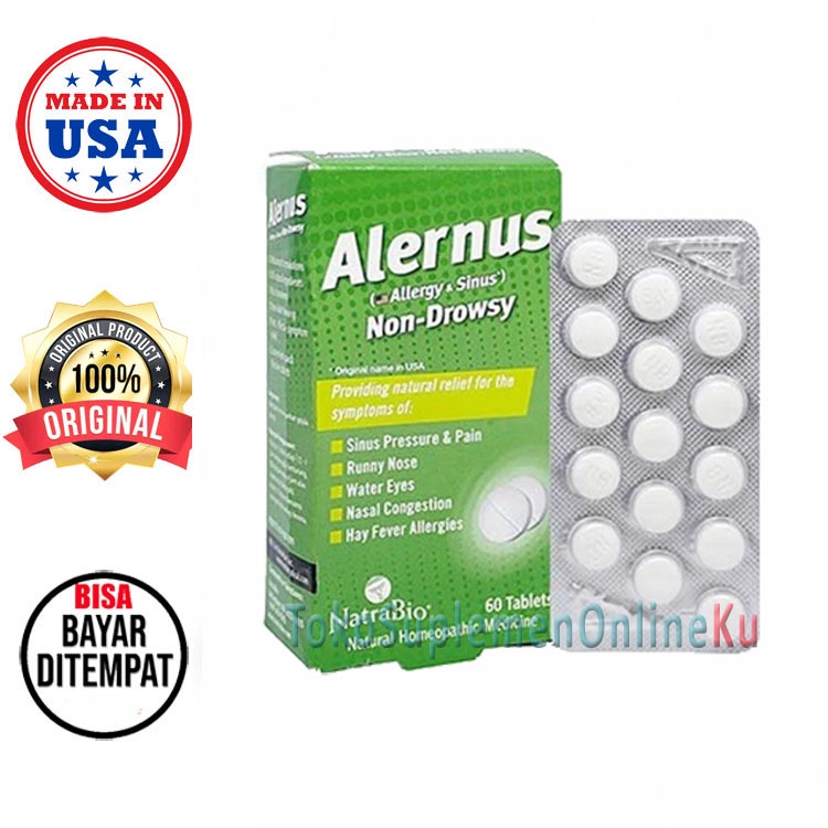 Jual NatraBio Alernus Allergy & Sinus 60 tablet Mengatasi sinusitis