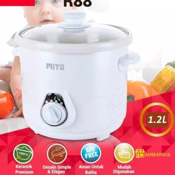 Jual SS55>> Mito Baby Cooker R88 Slow Cooker Mini Mito Kapasitas 1.2