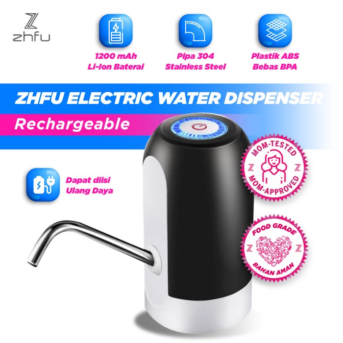 Jual ZHFU WATER DISPENSER ELECTRIC RECHARGEABLE POMPA AIR GALON