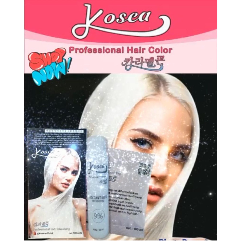 Jual kosea hair bleaching powder/ kosea bleaching bubuk 2x100ml