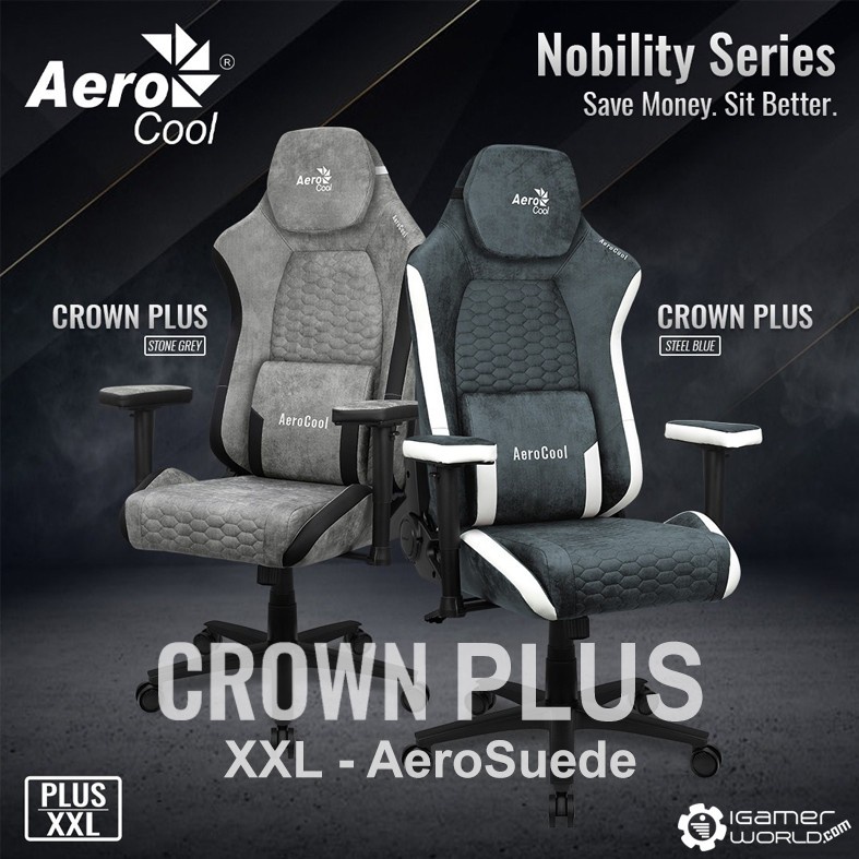 Jual Aerocool CROWN PLUS AeroSuede XXL Gaming Chair Premium Kursi