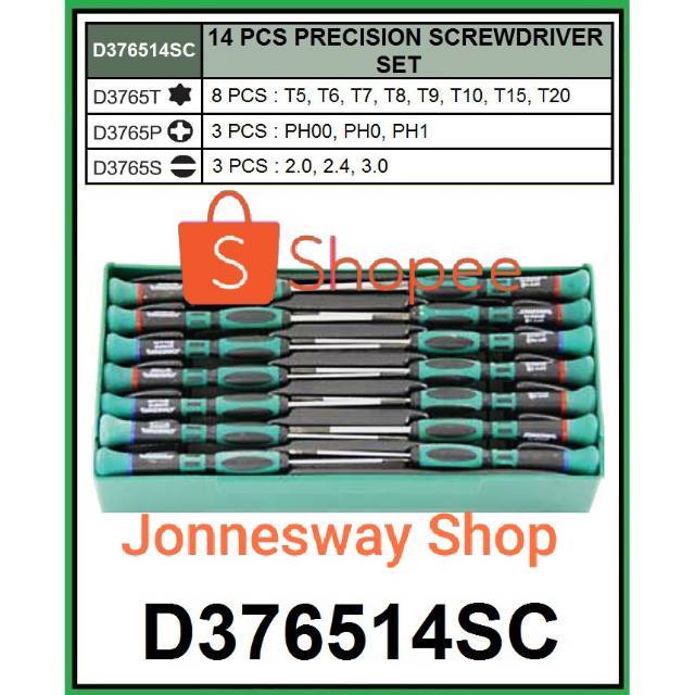 Jual JONNESWAY 14 PCS PRECISION SCREWDRIVER SET JONESWAY OBENG SET