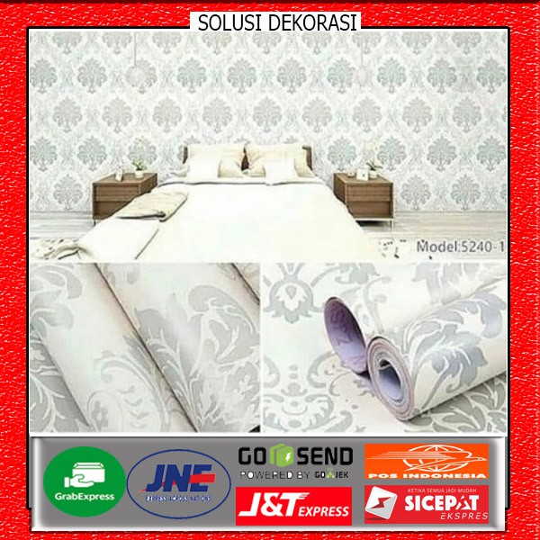 Jual wallpaper stiker dinding motif batik silver solusi dekorasi