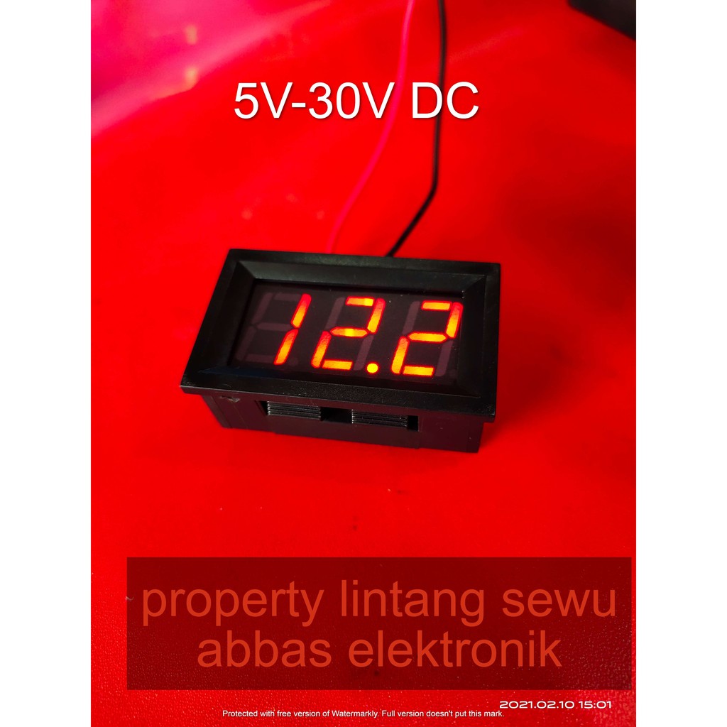 Jual VOLT METER DC VoltMeter Digital Mini DC 430V 2 Kabel Shopee