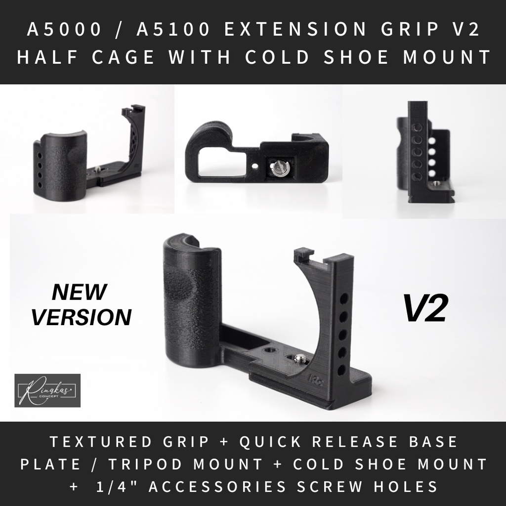 Jual Extension Grip V2 Half Rig Cage Case Sony A5000 A5100 Cold Shoe
