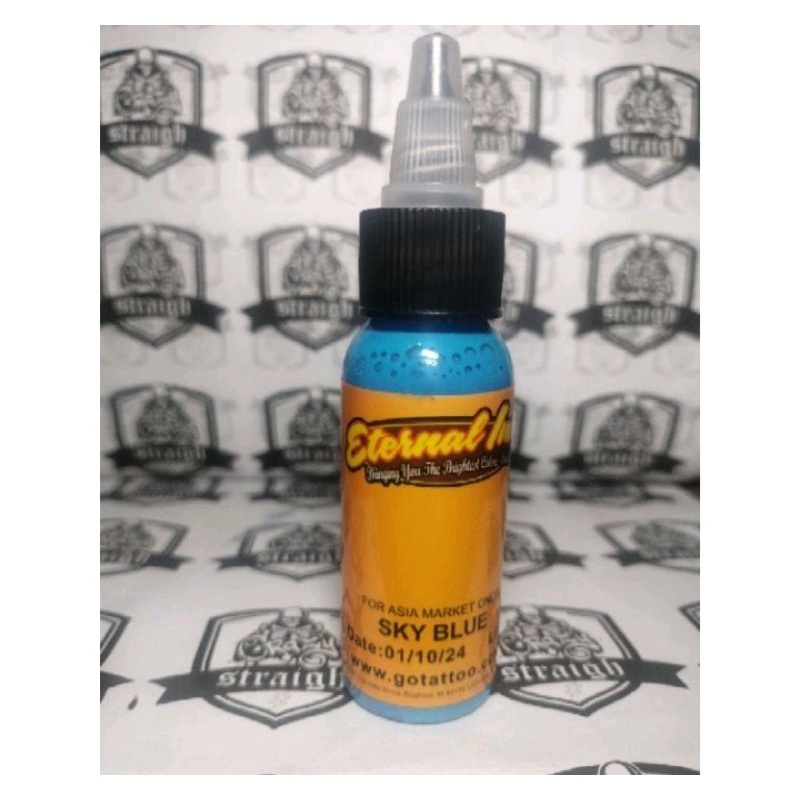 Jual Tinta tattoo ETERNAL INK 30ML/1oz warna SKY BLUE pewarna tato