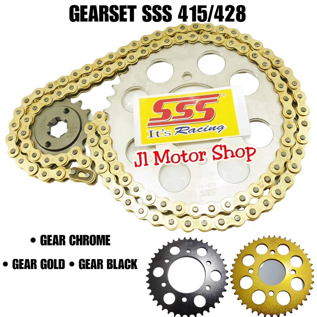 Jual Gir Gear Set GearSet SSS 415 428 Supra x 125 Karisma Blade New