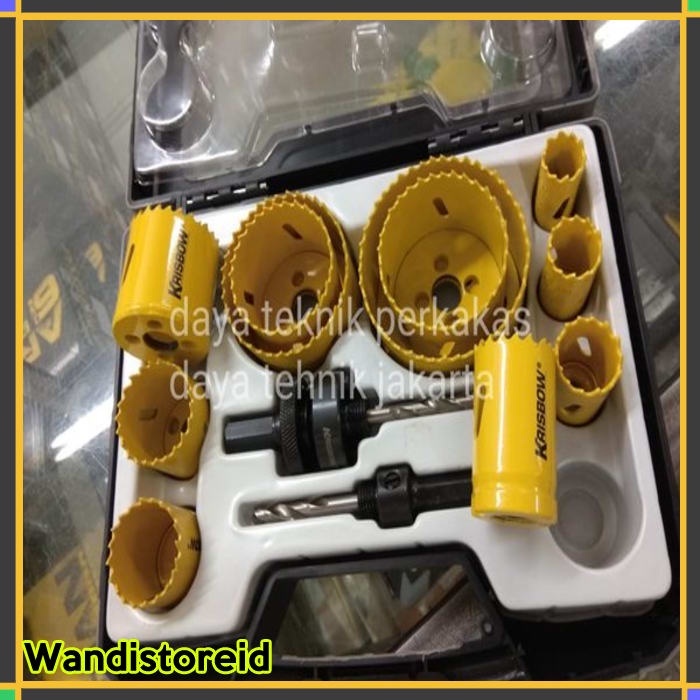 Jual Grosir hole Saw besi set krisbow 15pc hole Saw bi metal krisbow