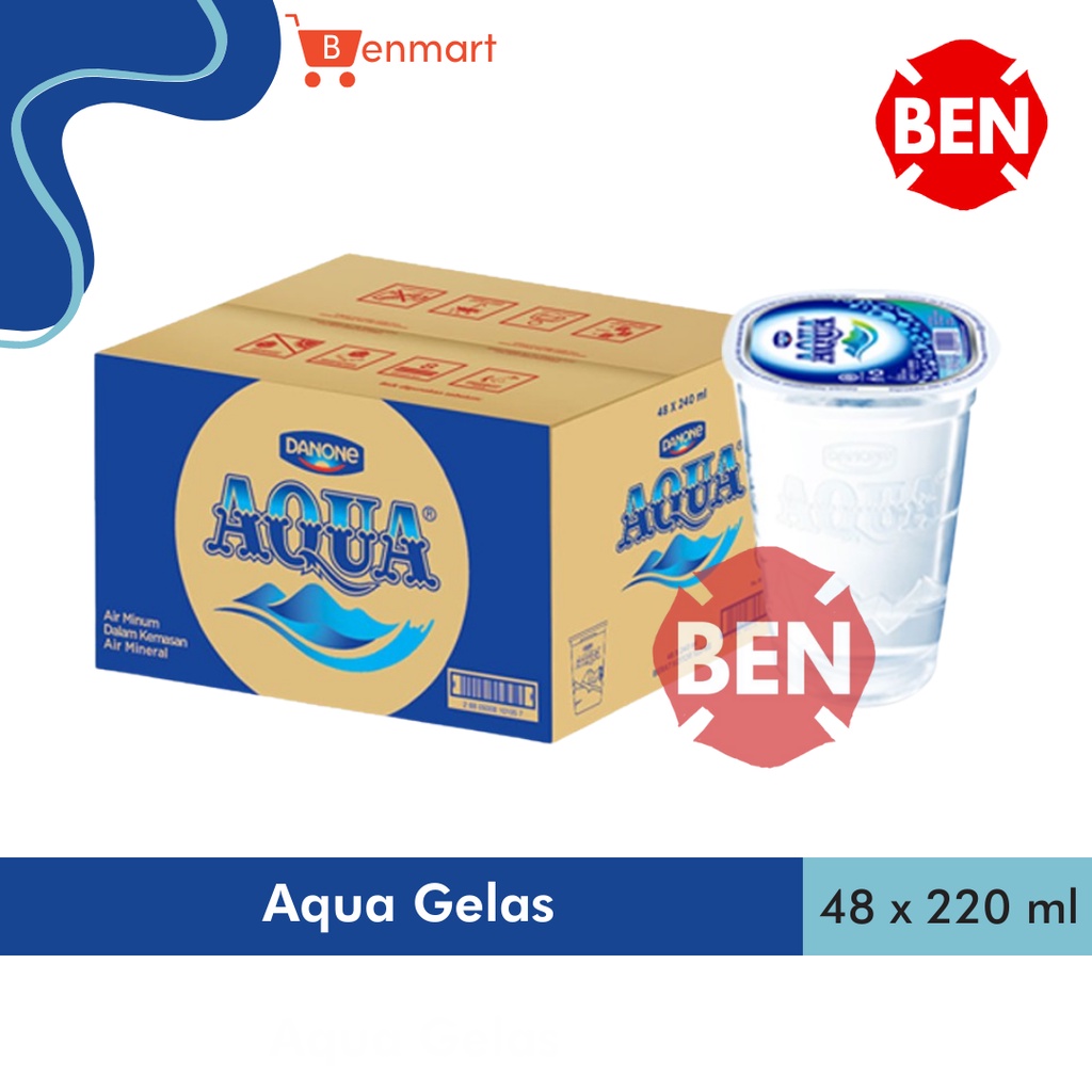 Jual Aqua Gelas 220ml 220 ml 1 Dus isi 48 Cup Grosir Murah Air