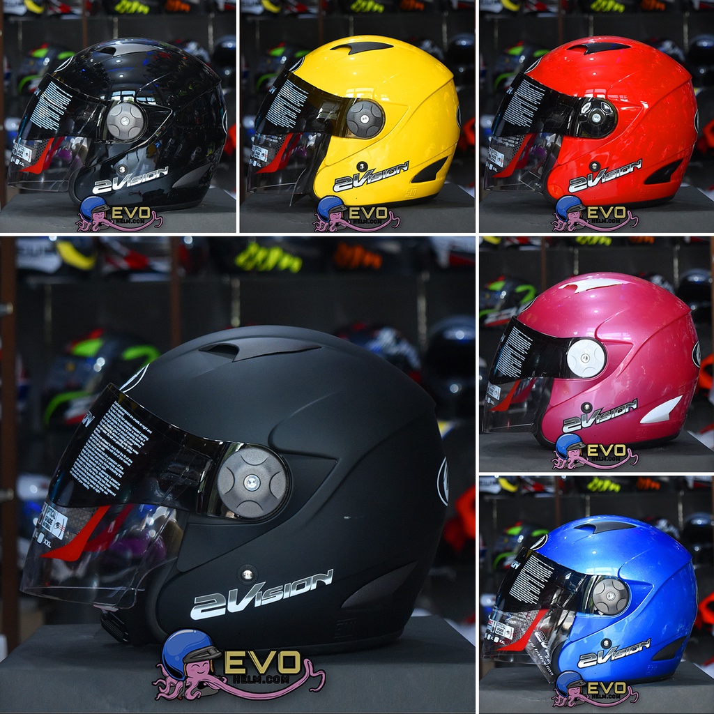 Jual HELM KYT 2 VISION SOLID BLACK DOFF HELM KYT 2 VISION SOLID WARNA