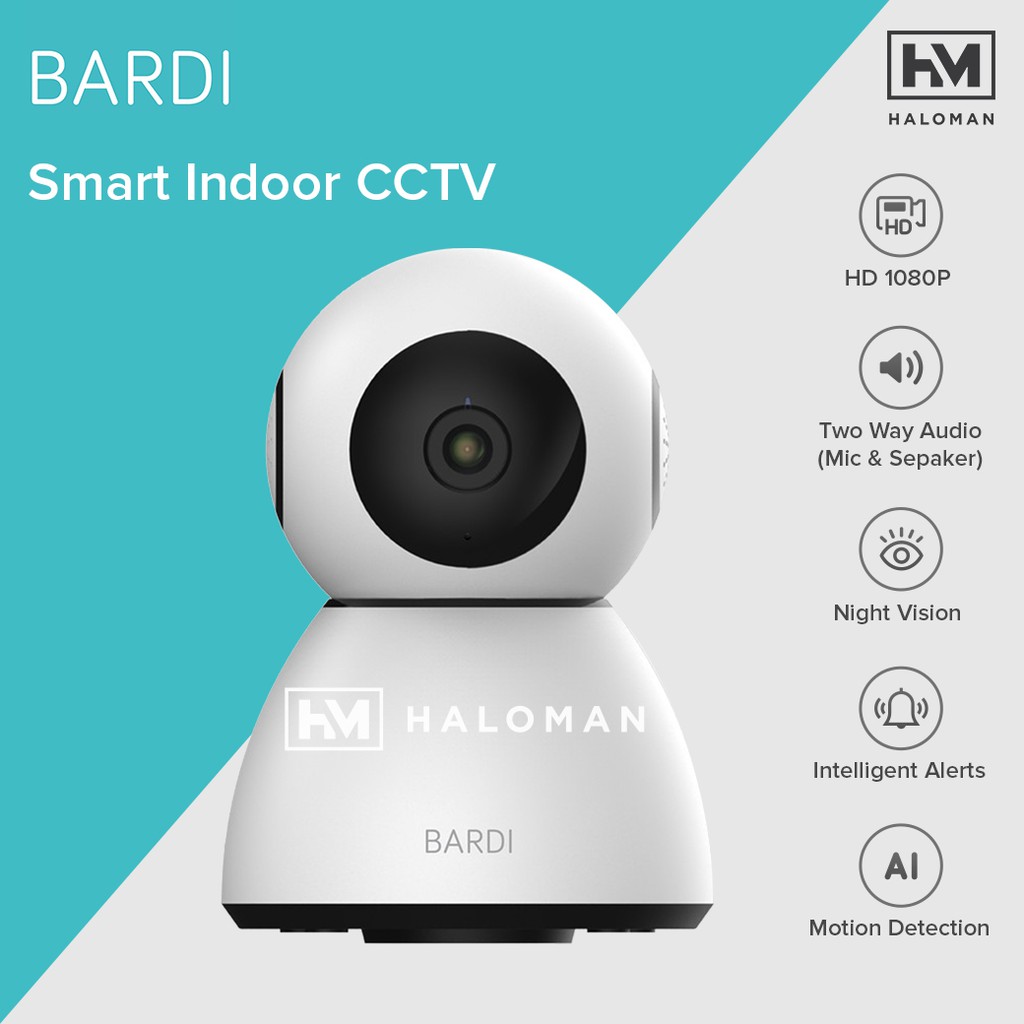 Jual BARDI Smart IP CAMERA CCTV 360 INDOOR PTZ PAN TILT ZOOM Wifi HOME