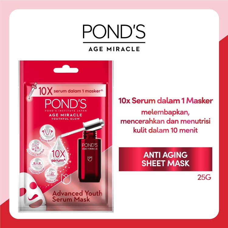 Jual Ponds Age Miracle Serum Sheet Mask Anti Aging 25G Shopee Indonesia