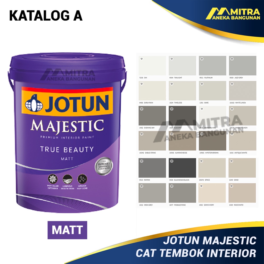 Jual CAT TEMBOK INTERIOR JOTUN MAJESTIC TRUE BEAUTY MATT 2,5 LITER