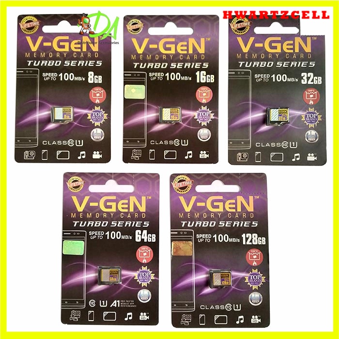Jual Memory cards memori MICRO SD VGen 8Gb / 16Gb / 32Gb / 64Gb / 128Gb