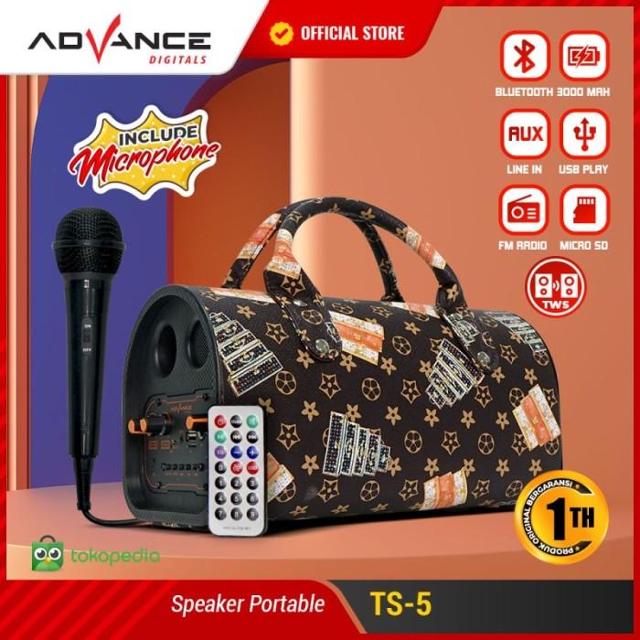 Jual Speaker Musik Box Bluetooth Model Tas Advance TS5 Free Microphone