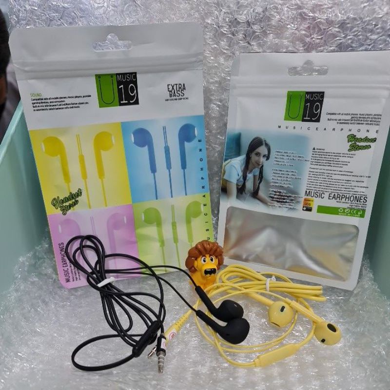 Jual Headset handsfree headphone earphone macaron warna warni U19