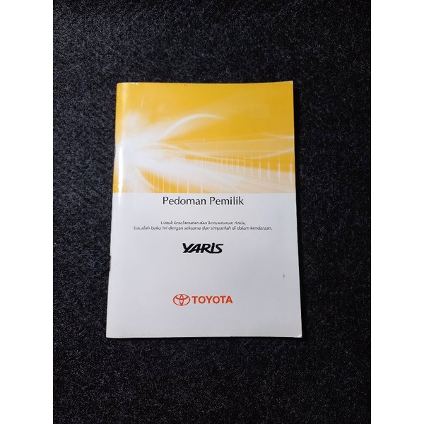 Jual manual book / buku pedoman pemilik / buku manual toyota yaris lele