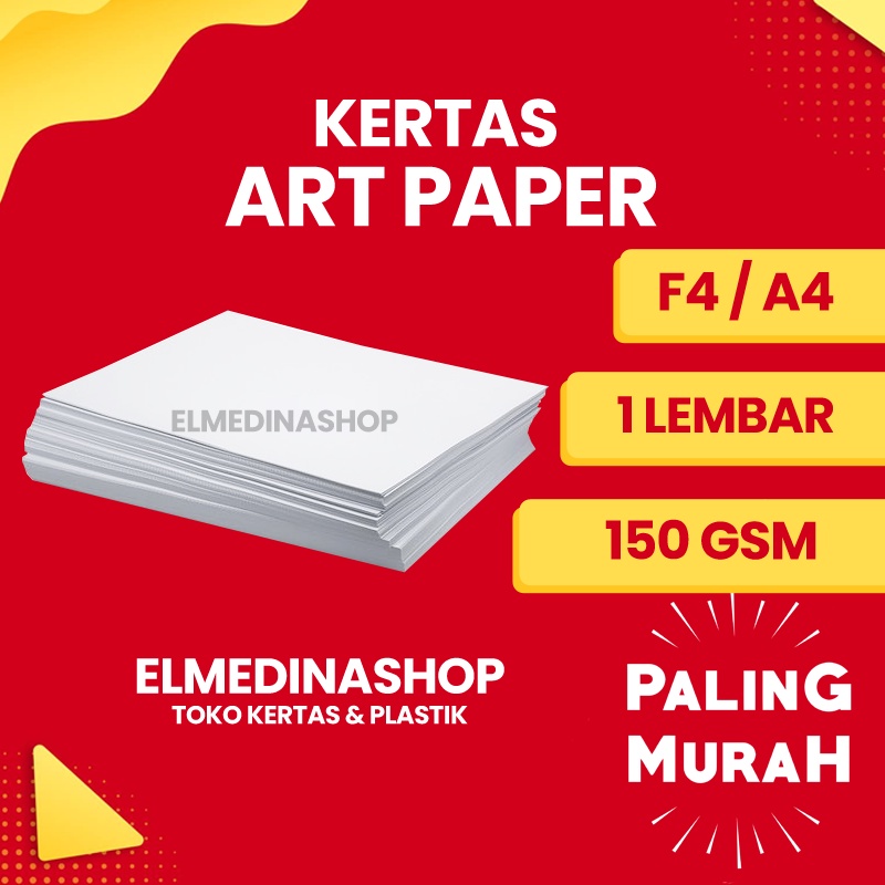 Jual 1 Lembar Kertas Art Paper 150 Gsm F4 & A4 Artpaper Glossy Dua 2 Sisi AP150 Shopee Indonesia