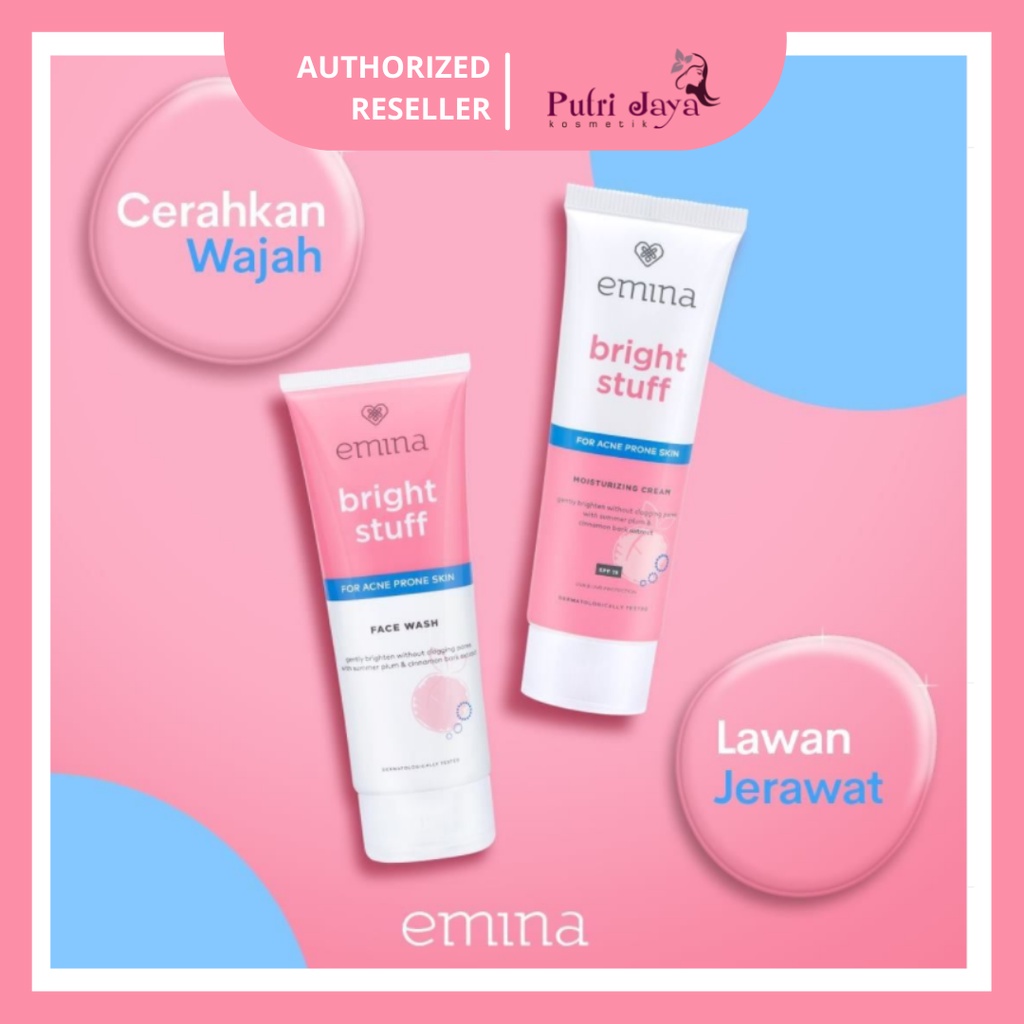 Jual Emina Bright Stuff For Acne Prone Skin Moisturizing Cream Shopee