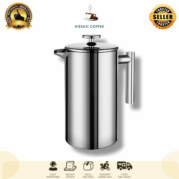 Jual French Press Kopi Teh Full Stainless Steel 1000ml tea coffee