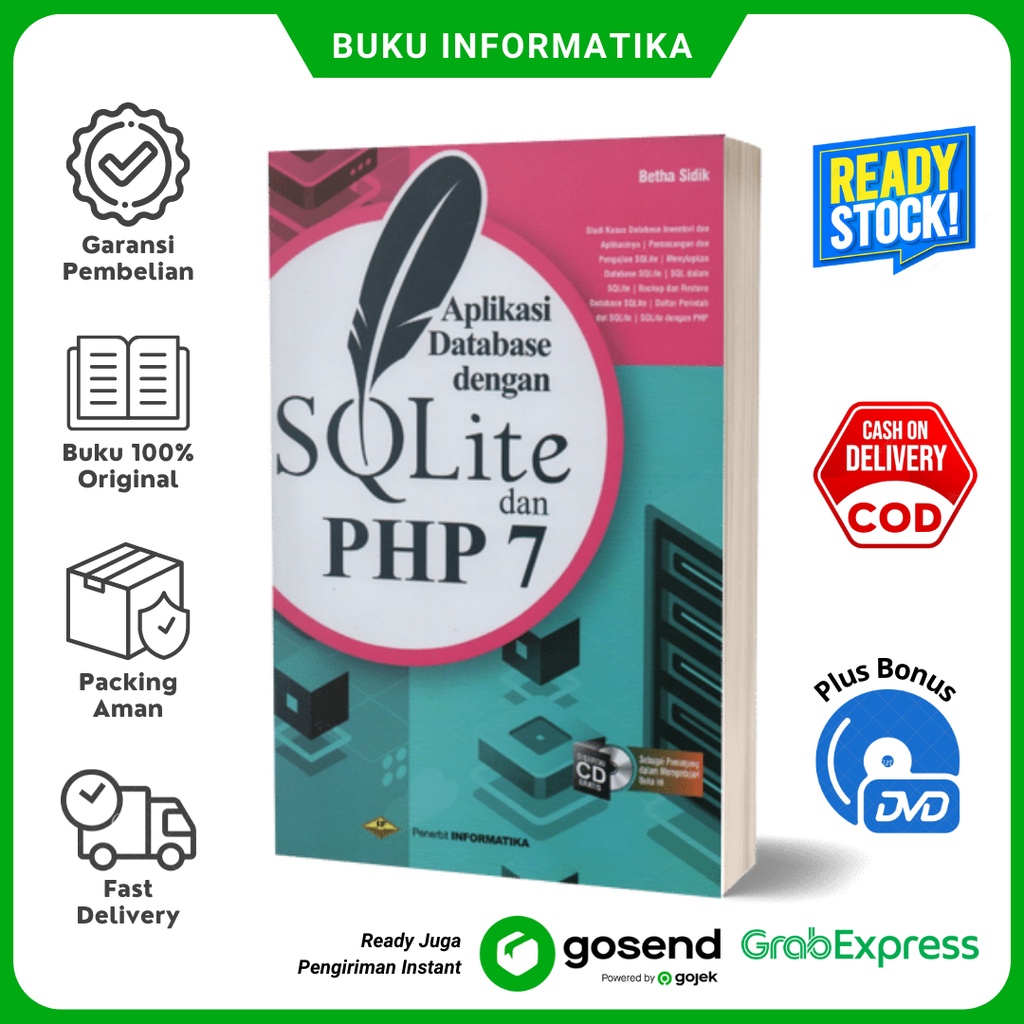 Jual Buku Pemrograman Aplikasi Database Dengan Sqlite Dan Php7 + Bonus