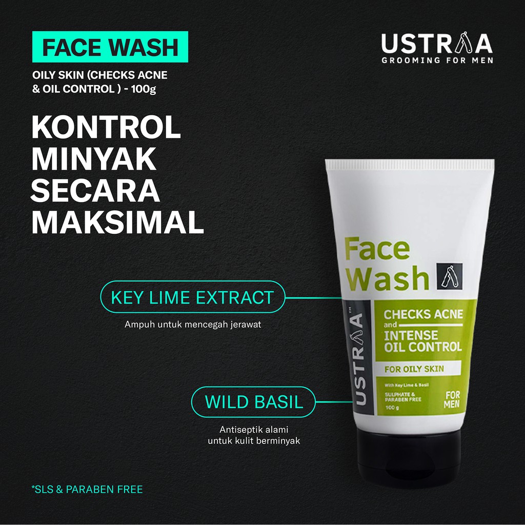 Jual PROMO SPESIAL USTRAA Skincare Cowok Perawatan Wajah Pria Face Wash