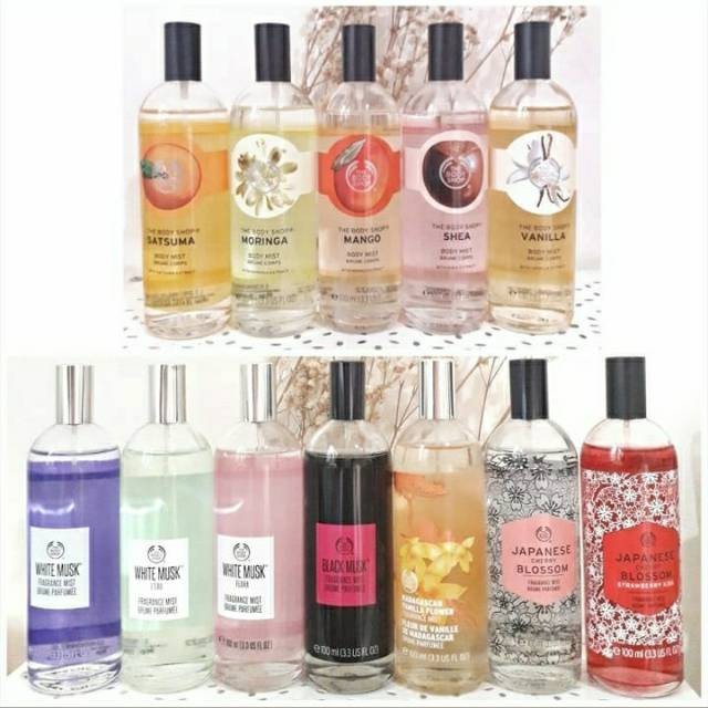 Jual (Ori) ALL VARIAN THE BODY SHOP BODY MIST 100ML EDT BRITISH ROSE