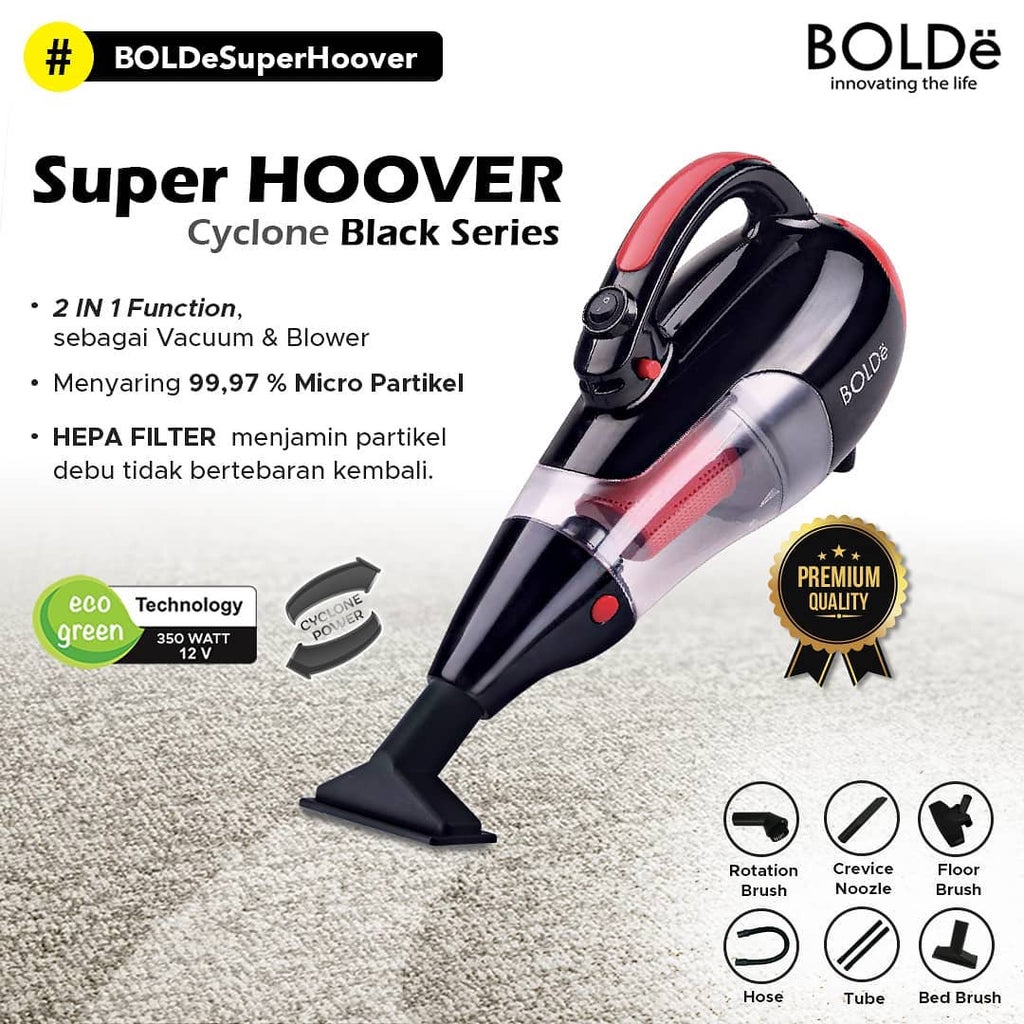 Jual BOLDe Super Hoover Cyclone Black Vacuum Cleaner Penyedot Debu