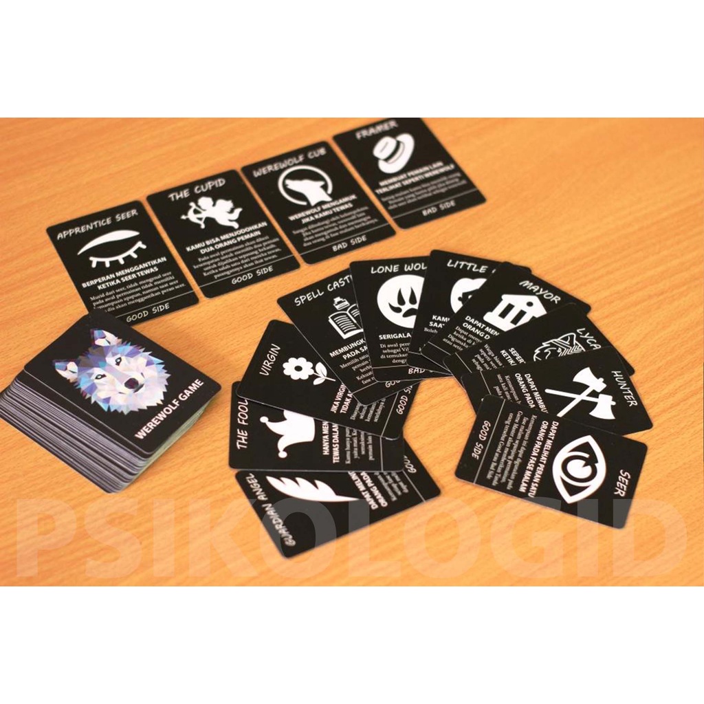 Jual Werewolf / Mafia Card Game Black edition 25 Cards 18 Roles Shopee Indonesia