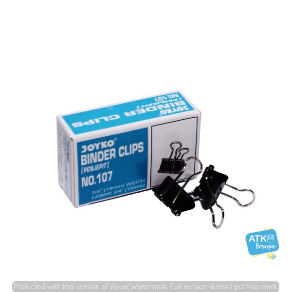 Jual Binder Clip Joyko No 107 Ukuran 19 mm isi 12 pcs Penjepit Kertas