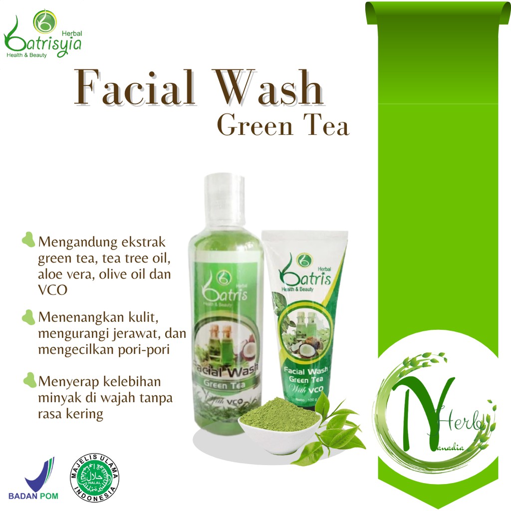 Jual Facial Wash Batrisyia Greentea Green Tea Shopee Indonesia