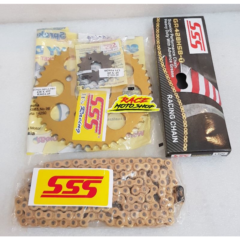 Jual GEAR SET/GEAR KOMPLIT CB150R TIPE 428(GEAR D/B ORIGINAL SSS DAN