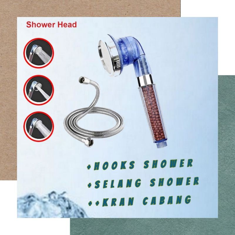 Jual shower mandi lengkap paket shower mandi ion shower spa shower head