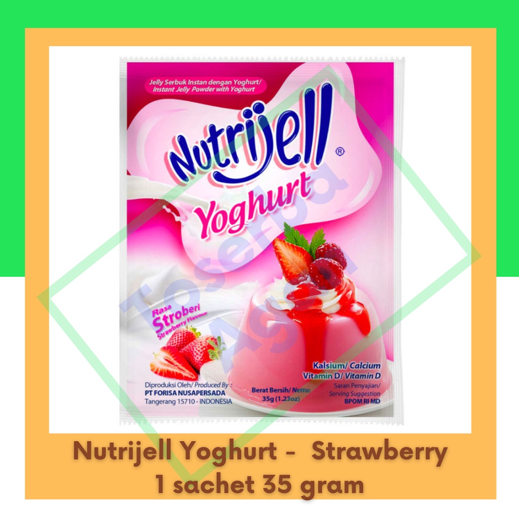Jual Nutrijell Yoghurt Pudding Jelly Strawberry 35 gram Kemasan Besar