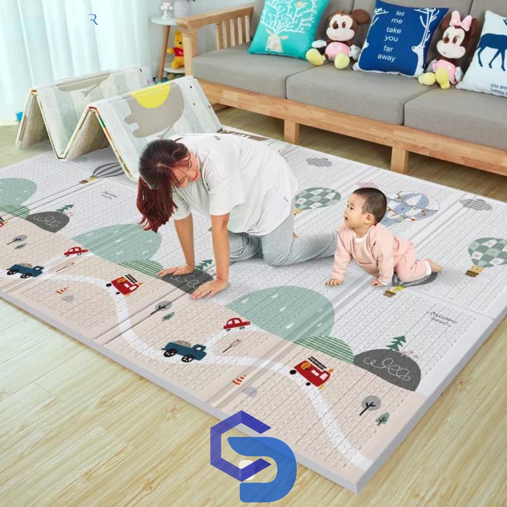 Jual [BEST SELLER] Matras Playmat Bayi Karpet Lipat Anak lebih tebal