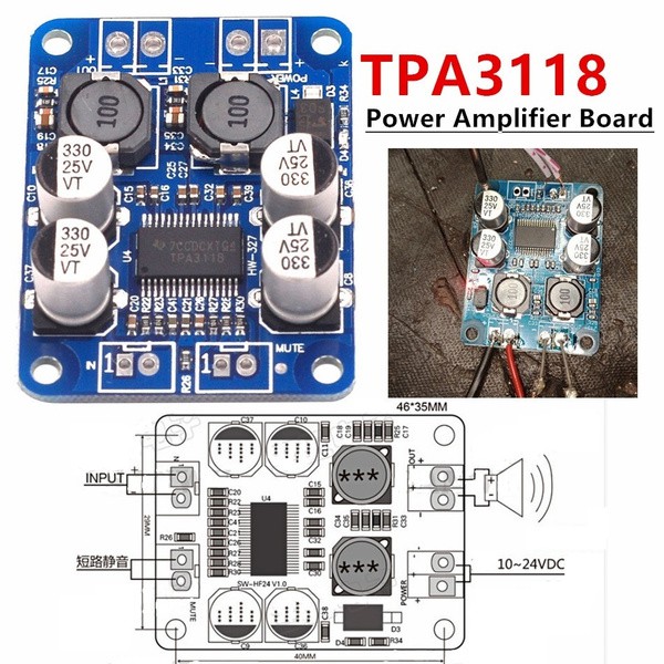 TPA3118 Mono Amplifier Module Pinout, Features Datasheet, 42 OFF