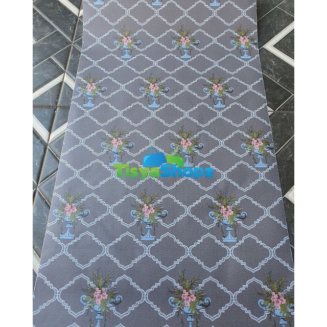 Jual Wallpaper Sticker motif Batik Grey Bunga Shopee Indonesia