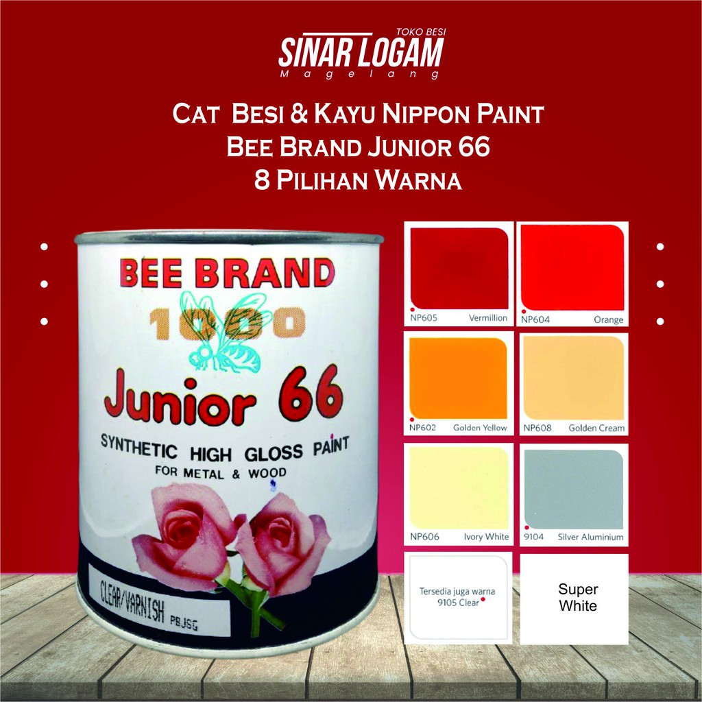 Jual CAT KAYU BESI NIPPON PAINT BEE BRAND JUNIOR 66 1 KG 8 PILIHAN