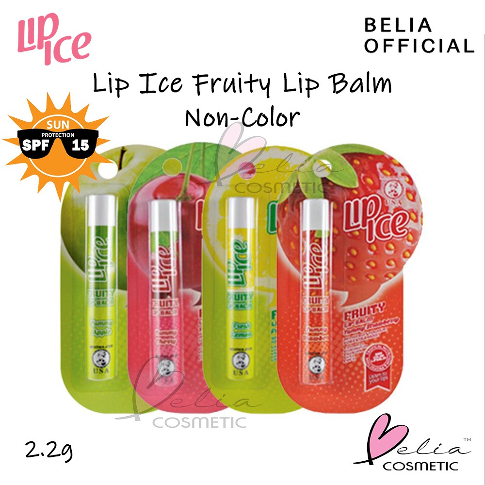 Jual BELIA LIP ICE Fruity Lip Balm SPF 15 non color 2.2g lipice