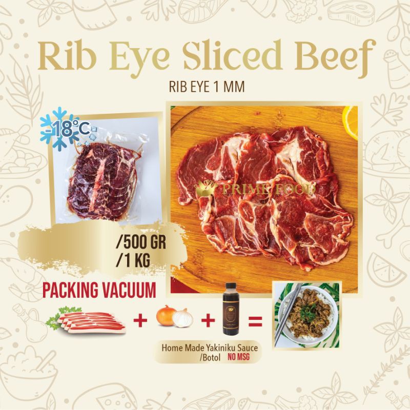 Jual Rib Eye Sliced Beef beef bowl yoshinoya low fat 20 shortplate