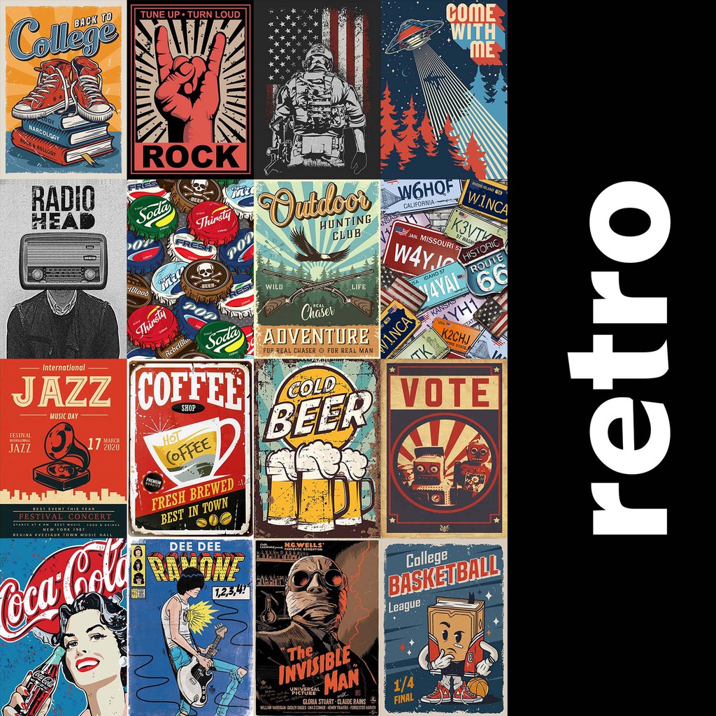 Jual 16 PCS POSTER DINDING AESTHETIC TUMBLR WALL COLLAGE ART PAJANGAN HIASAN BISA CUSTOM UKURAN