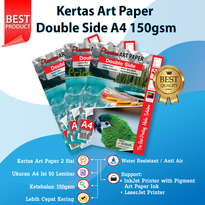 Jual Kertas Art Paper A4 150 GSM 1pack / 50 Lembar FPTS866 Shopee Indonesia